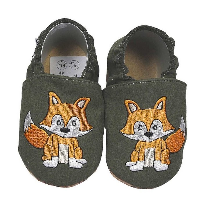 HOBEA-Germany Krabbelschuhe RecyStep Fuchs grün Krabbelschuh