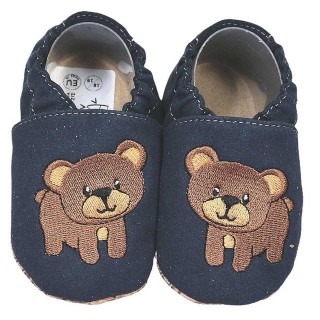 HOBEA-Germany Kinderschuhe RecyStep Bär dunkelblau Krabbelschuh