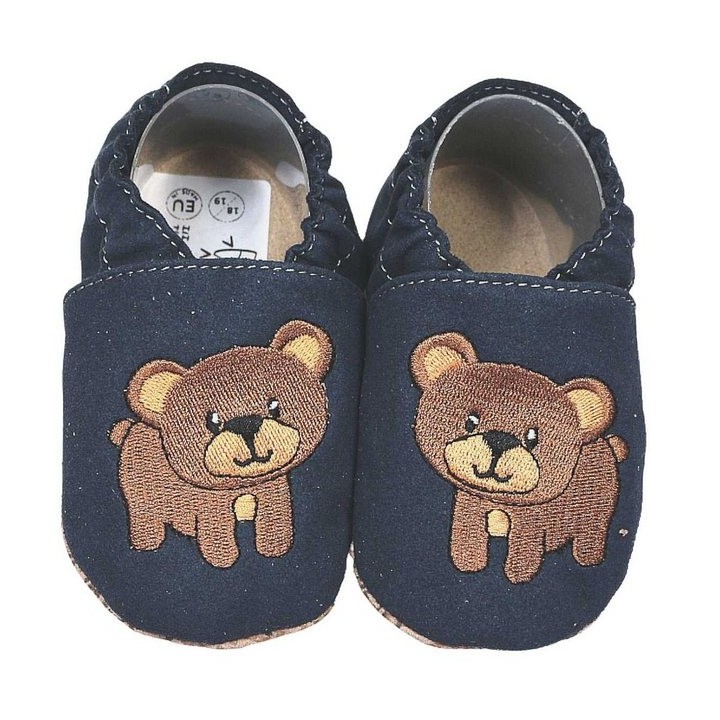 HOBEA-Germany Kinderschuhe RecyStep Bär dunkelblau Krabbelschuh