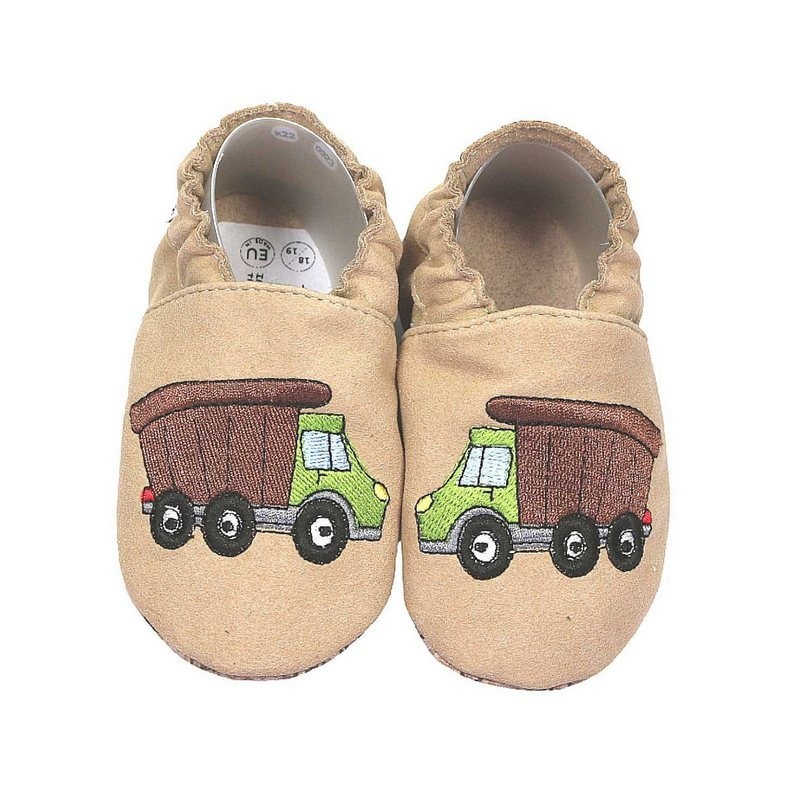 HOBEA-Germany Krabbelschuhe RecyStep LKW beige Krabbelschuh
