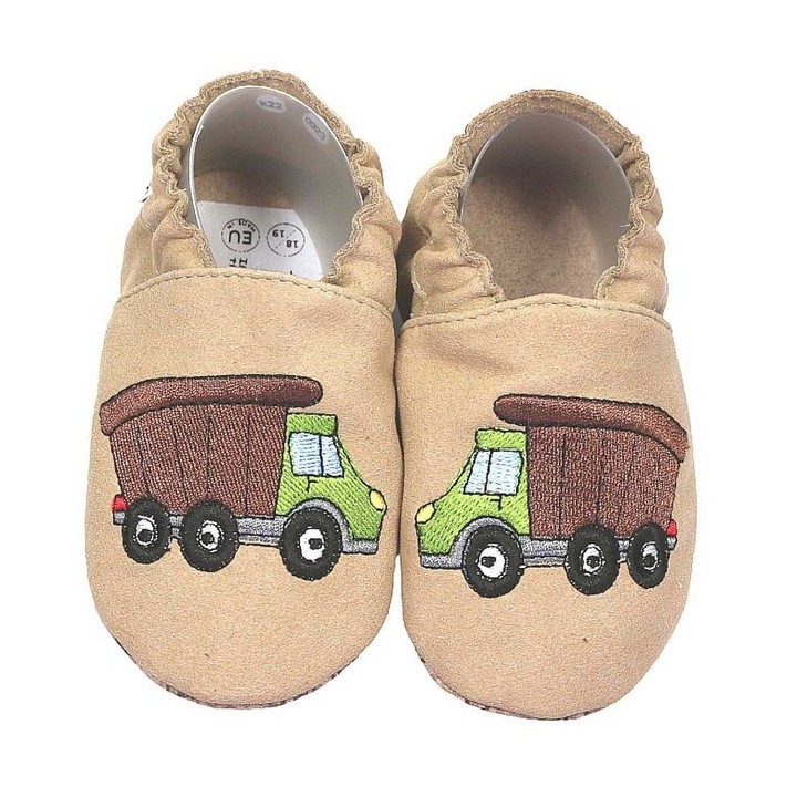 HOBEA-Germany Krabbelschuhe RecyStep LKW beige Krabbelschuh