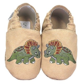 HOBEA-Germany Krabbelschuhe RecyStep Dino beige Krabbelschuh
