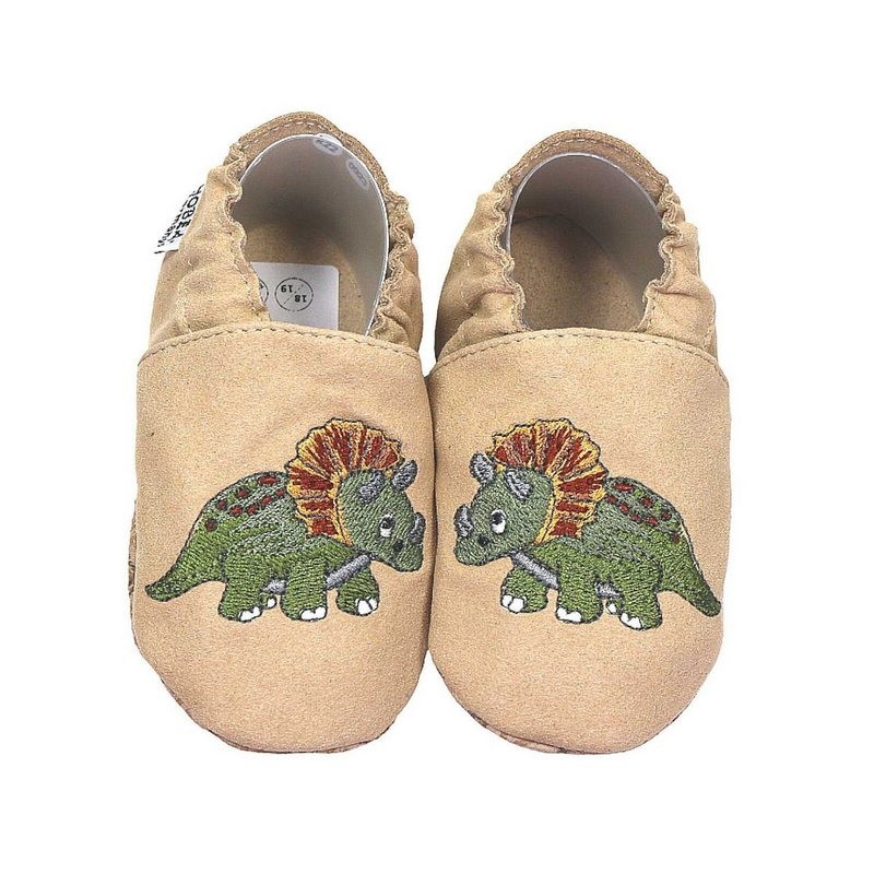 HOBEA-Germany Krabbelschuhe RecyStep Dino beige Krabbelschuh