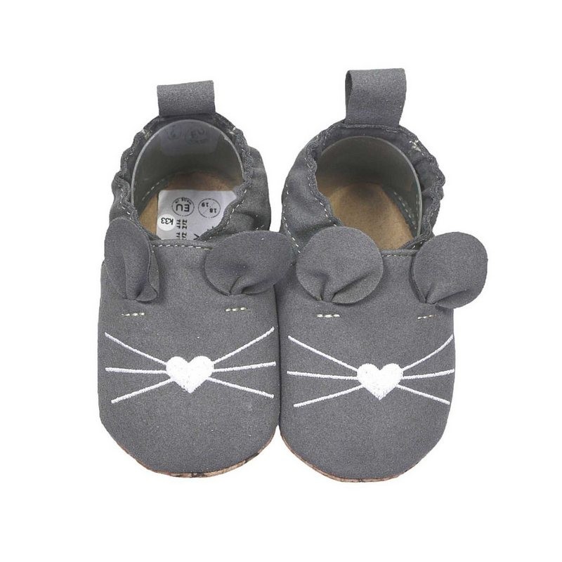 HOBEA-Germany Krabbelschuhe RecyStep Maus grau Krabbelschuh