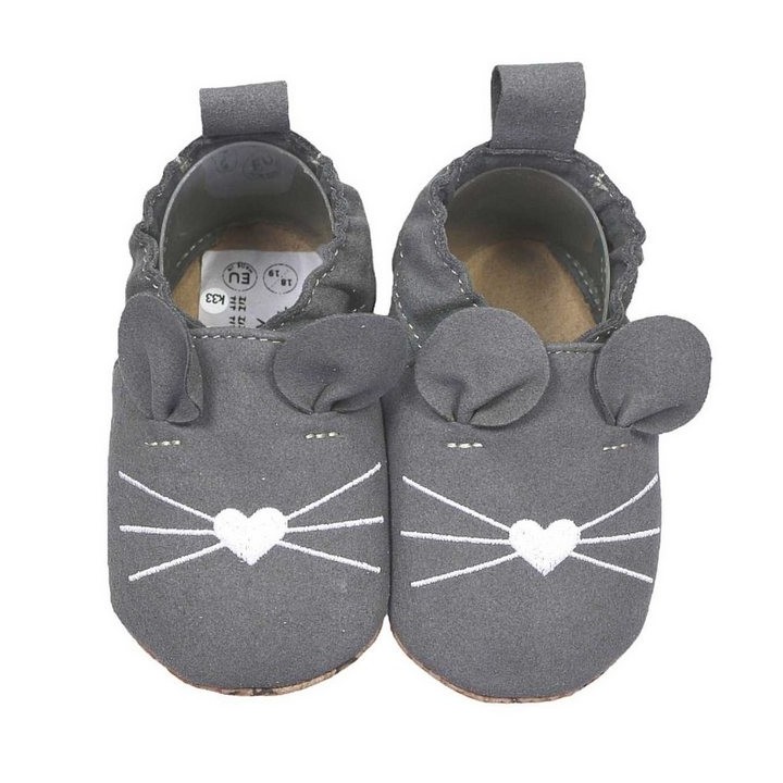 HOBEA-Germany Krabbelschuhe RecyStep Maus grau Krabbelschuh