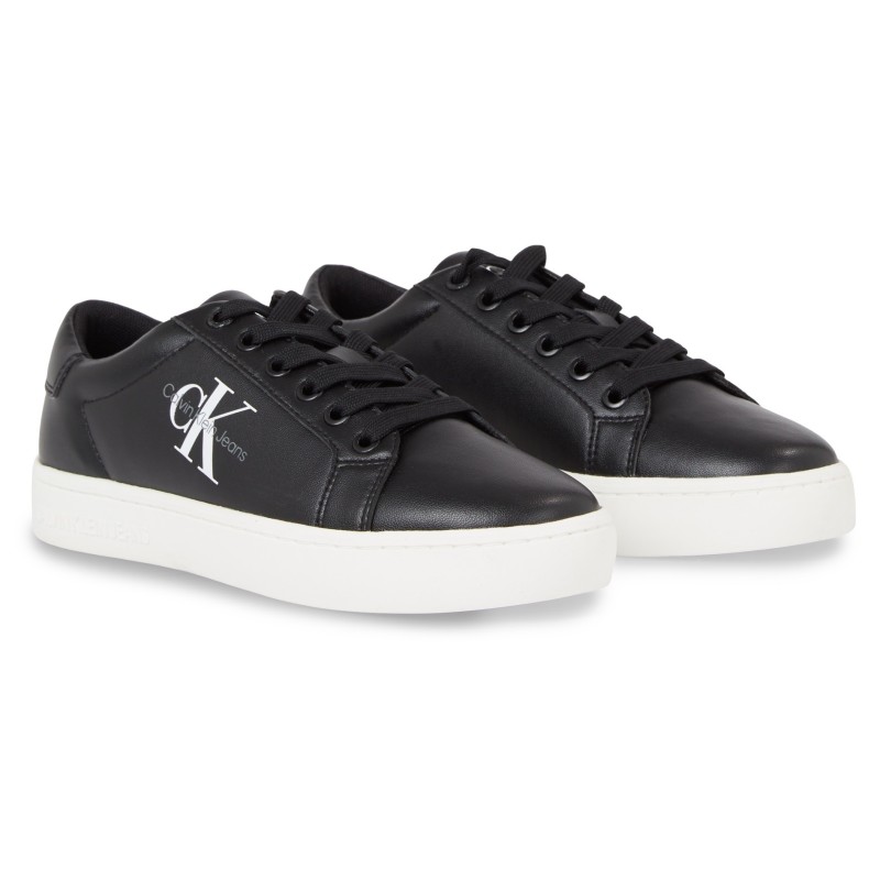 Calvin Klein Jeans Sneaker "CLASSIC CUPSOLE LACEUP LTH WN", mit seitlichem Logoschriftzug, Freizeitschuh, Halbschuh, Schnürsc