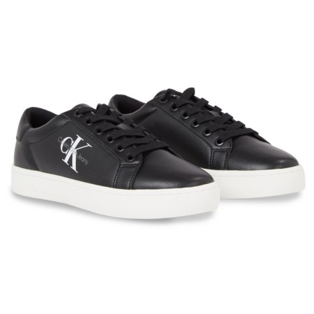 Calvin Klein Jeans Sneaker "CLASSIC CUPSOLE LACEUP LTH WN", mit seitlichem Logoschriftzug, Freizeitschuh, Halbschuh, Schnürsc