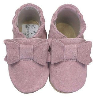 HOBEA-Germany Krabbelschuhe Schleife altrosa 22/23 (1½ - 2 Jahre) Krabbelsohle Krabbelschuh handgefertigt in der EU