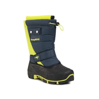 KangaROOS Schneeschuhe Kanga- Bean II 18416 000 4054 S Dk Navy/Lime Schnürschuh