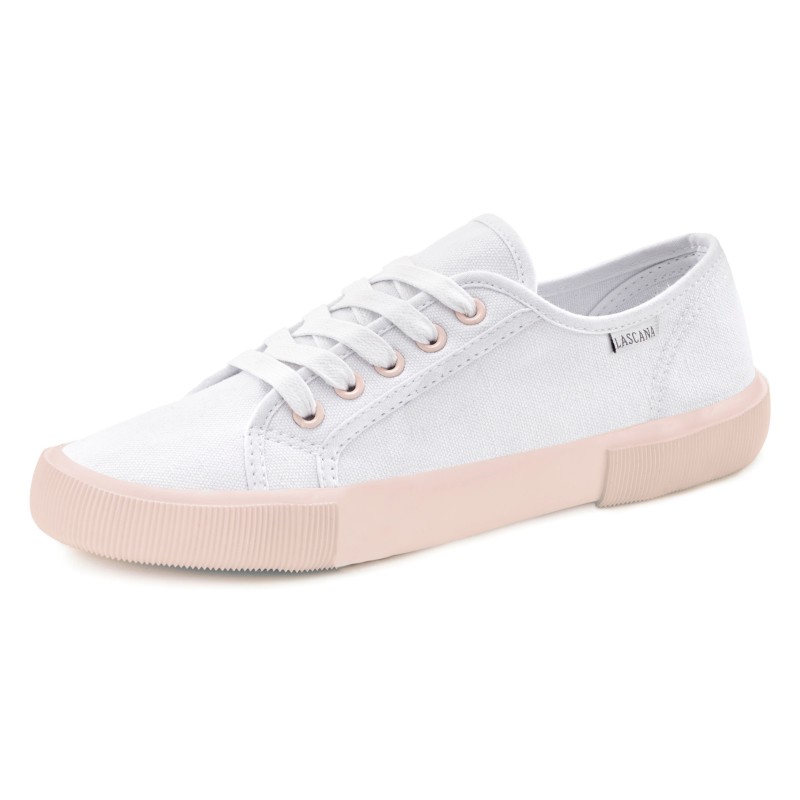 LASCANA Sneaker, Halbschuh,Schnürhalbschuh,Freizeitschuh, farblich abgesetzte Sohle