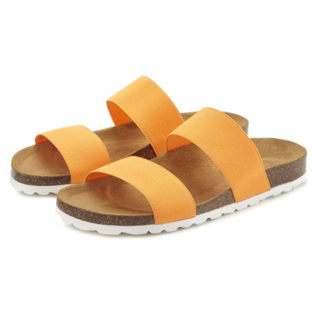 Vivance Pantolette »Sandale, Mule, offener Schuh,«, mit komfortablem Korkfußbett und elastischen Riemen