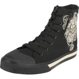 Gothicana by EMP - Gothic Sneaker high - Sneaker with Industrial Beetle Print - EU38 - Größe EU38 - schwarz