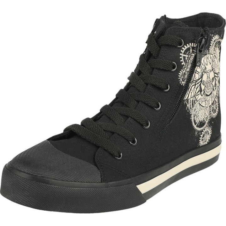 Gothicana by EMP - Gothic Sneaker high - Sneaker with Industrial Beetle Print - EU38 - Größe EU38 - schwarz