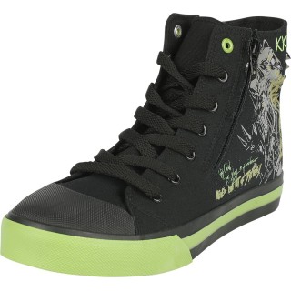 Rock Rebel by EMP - Rock Sneaker high - Sneaker with Old School Cyber Skull - EU37 bis EU39 - Größe EU37 - schwarz