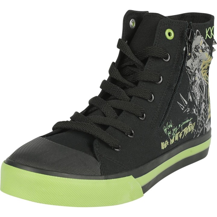Rock Rebel by EMP - Rock Sneaker high - Sneaker with Old School Cyber Skull - EU37 bis EU39 - Größe EU37 - schwarz