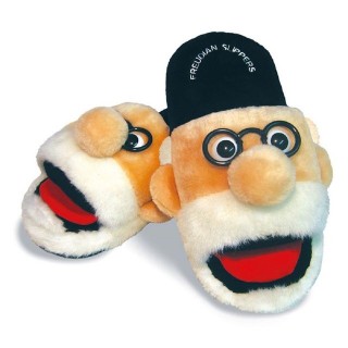 The Unemployed Philosophers Guild Freudsche Pantoffeln Sigmund Freud Plüsch Hausschuhe (bequem, 1-tlg., Paar) Slipper mit Gum