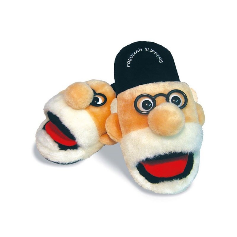 The Unemployed Philosophers Guild Freudsche Pantoffeln Sigmund Freud Plüsch Hausschuhe (bequem, 1-tlg., Paar) Slipper mit Gum