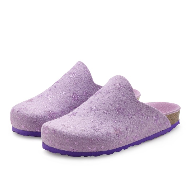 Vivance Pantolette »Hausschuh, Clog, Pantoffel,«, aus Filz mit wärmenden Korkfußbett & Sternenprint