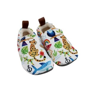 POLOLO Kinderschuhe mit lustigen Tiermotiven, aus Seaqual Yarn, Kinder Hausschuh