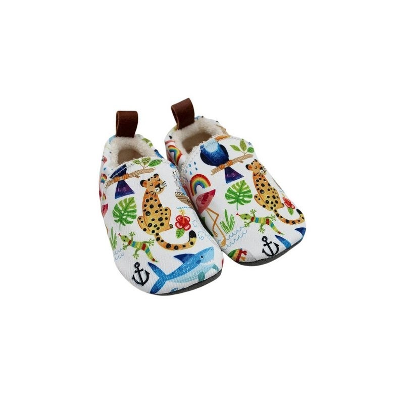 POLOLO Kinderschuhe mit lustigen Tiermotiven, aus Seaqual Yarn, Kinder Hausschuh