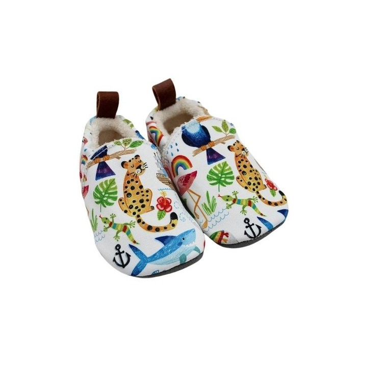 POLOLO Kinderschuhe mit lustigen Tiermotiven, aus Seaqual Yarn, Kinder Hausschuh