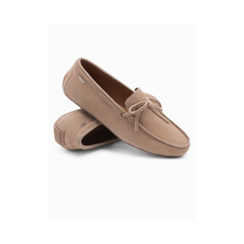 OMBRE Herren Leder Mokassin Schuhe mit Driver Sohle Mokassin