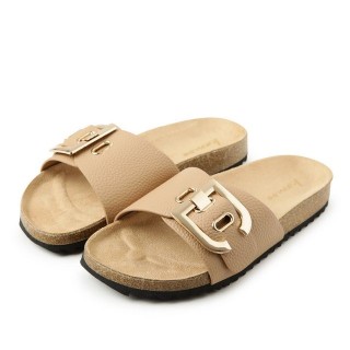 Kamoa Slipper Merit flach camel Slipper