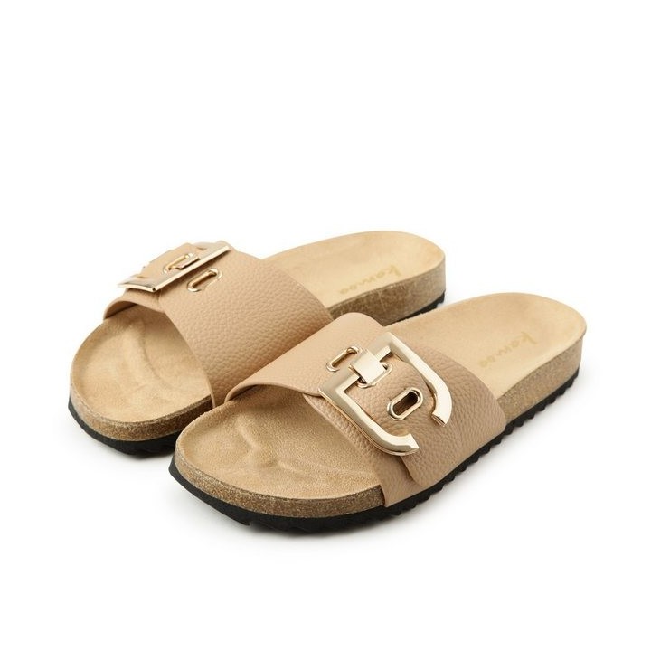 Kamoa Slipper Merit flach camel Slipper