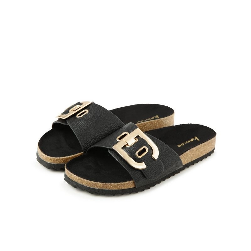 Kamoa Slipper Merit flach black Slipper
