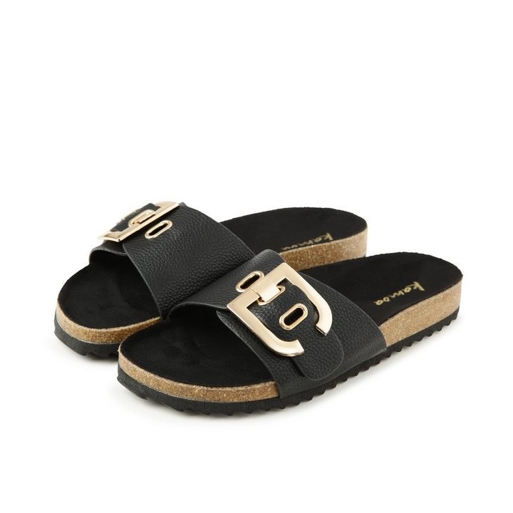 Kamoa Slipper Merit flach black Slipper