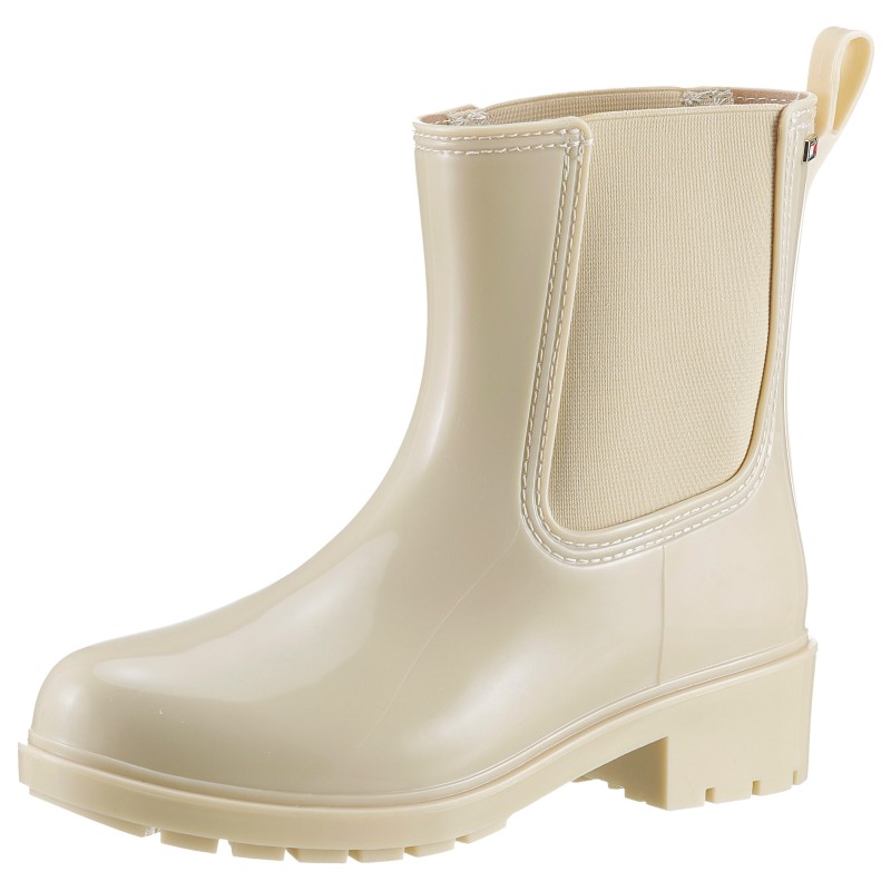 Tommy Hilfiger Chelseaboots »FLAG RAINBOOT«, Gummistiefel, Blockabsatz, Schlupfschuh mit Anziehlasche