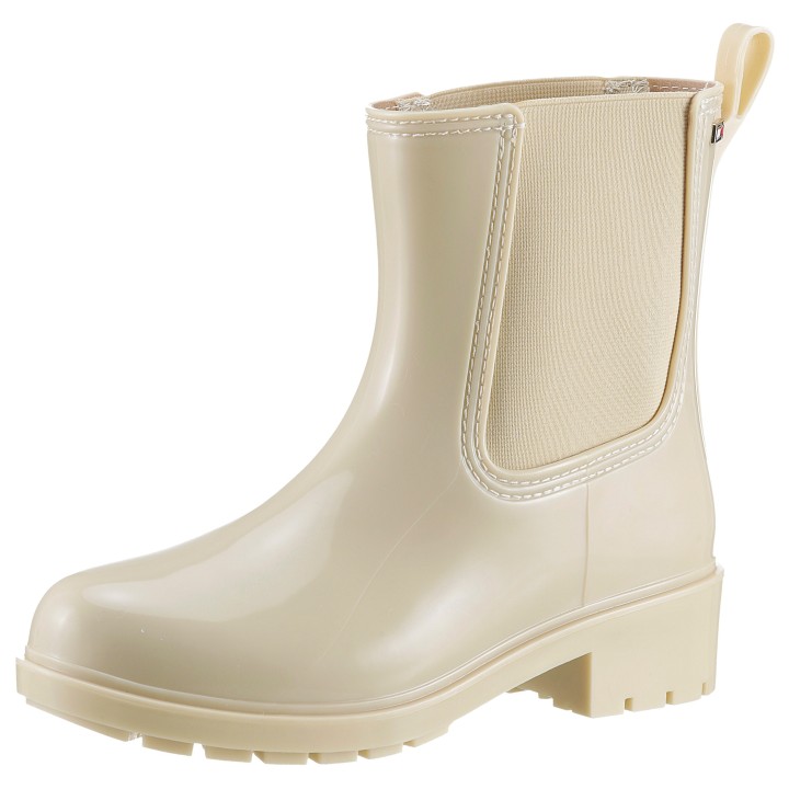 Tommy Hilfiger Chelseaboots »FLAG RAINBOOT«, Gummistiefel, Blockabsatz, Schlupfschuh mit Anziehlasche