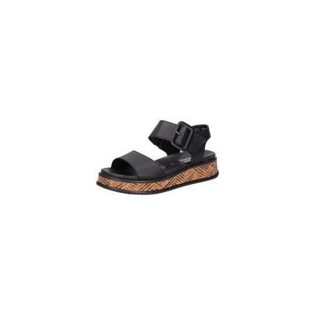 Rieker R-Evolution Plateau Sandale Damen schwarz|schwarz