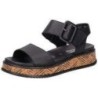 Rieker R-Evolution Plateau Sandale Damen schwarz|schwarz