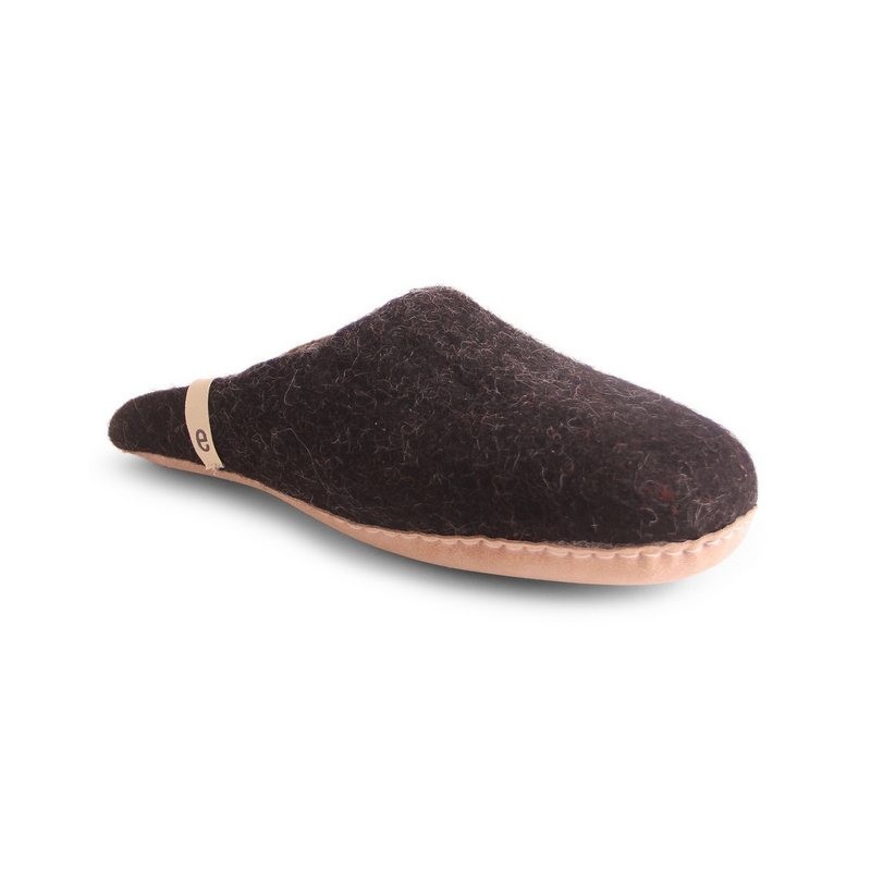 Egos Unisex Filzpantoffel mit Ledersohle Pantoffel Hausschuh
