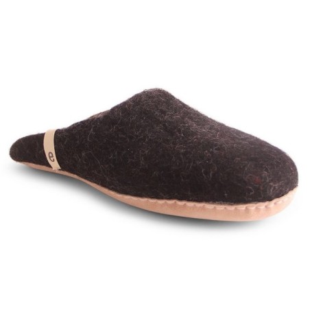 Egos Unisex Filzpantoffel mit Ledersohle Pantoffel Hausschuh