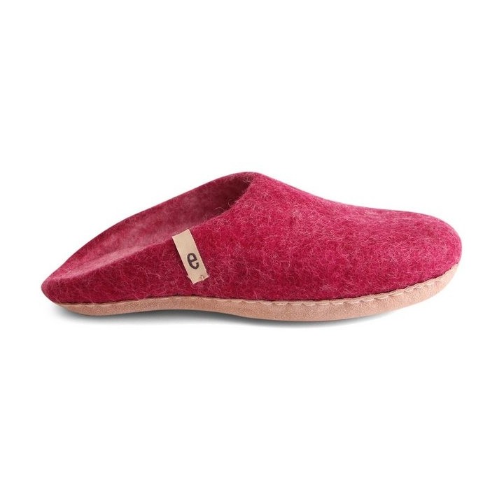 Egos Unisex Filzpantoffel mit Ledersohle Pantoffel Hausschuh