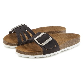 Elbsand Pantolette »Sandale«, Mule, offener Schuh aus Leder mit weichem Komfortkorkfußbett