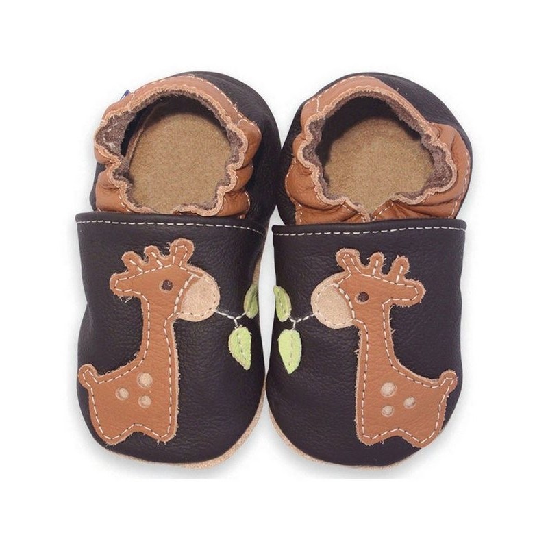 Beck Krabbelschuh Giraffe Krabbelschuh (weiches, chromfrei gegerbtes Leder, für Mädchen und Jungs geeignet) zum schlupfen, se