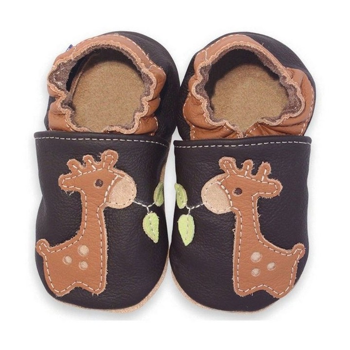 Beck Krabbelschuh Giraffe Krabbelschuh (weiches, chromfrei gegerbtes Leder, für Mädchen und Jungs geeignet) zum schlupfen, se