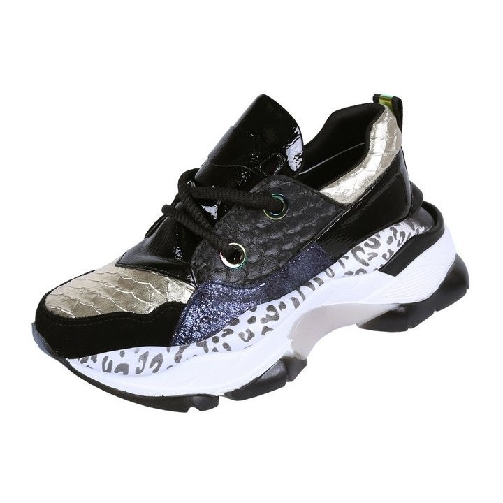 Sarcia.eu Schwarz gemusterte Damen-Sneakers/Turnschuhe VICES 41 EU Tennisschuh