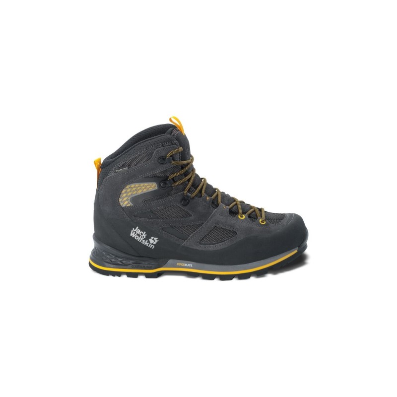 Jack Wolfskin Force Crest Texapore Mid Men Wasserdichte Trekkingschuhe Herren 39.5 miscellaneous,black,yellow Black / Burly Y