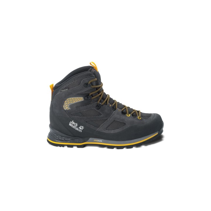 Jack Wolfskin Force Crest Texapore Mid Men Wasserdichte Trekkingschuhe Herren 47.5 miscellaneous,black,yellow Black / Burly Y