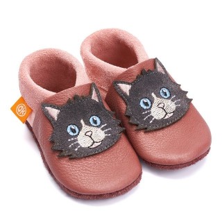 Orangenkinder® Mia die Katze Krabbelschuh pflanzlich gegerbtes Leder, Made in Germany, atmungsaktiv
