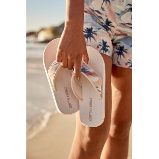 Swish Damen Flip-Flops mit All-Over-Print - Beige