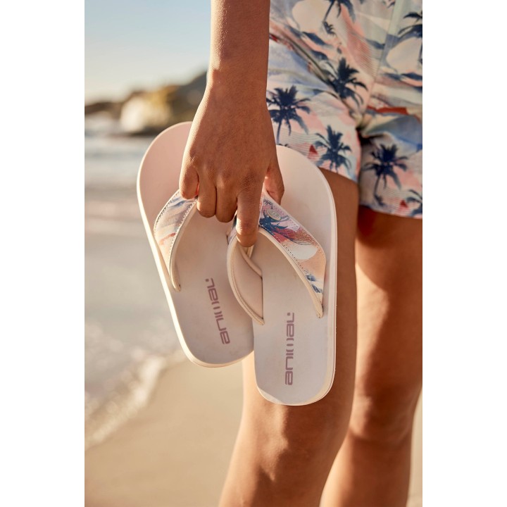 Swish Damen Flip-Flops mit All-Over-Print - Beige