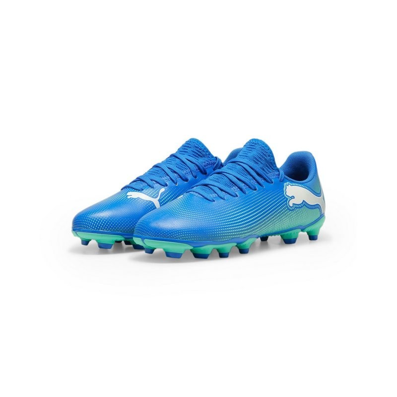 PUMA FUTURE 7 PLAY FG/AG Jr Hyperlink Blue-Mint-PUMA White Fußballschuh