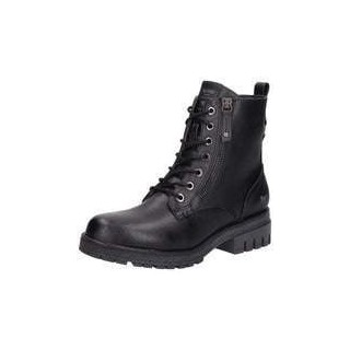 Mustang Schnür Boots Damen schwarz|schwarz
