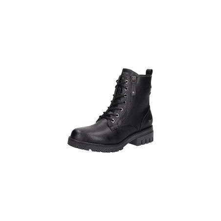Mustang Schnür Boots Damen schwarz|schwarz