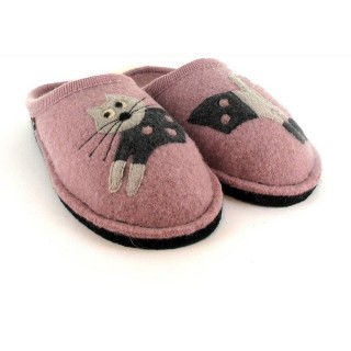 Haflinger Jeder Schritt ein Genuss Hausschuh verspieltes Katzenmotiv